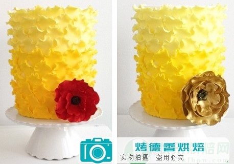 如何制作渐变褶边蛋糕