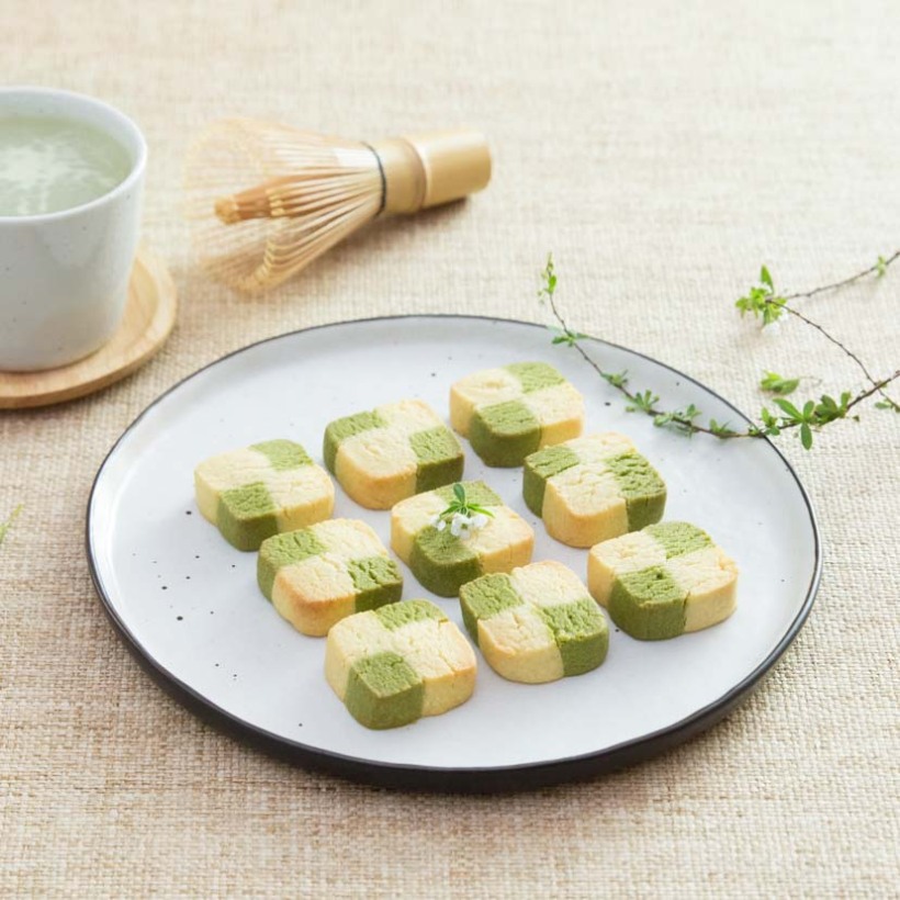 曲奇烘焙食谱：抹茶格子曲奇制作方法