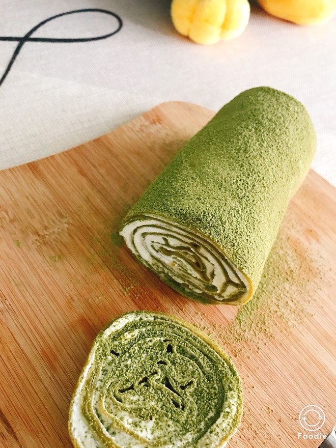 抹茶毛巾卷-薄饼铛版 制作方法