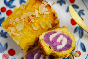 岩烤奶酪紫薯卷 制作方法