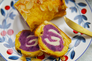 岩烤奶酪紫薯卷 制作方法