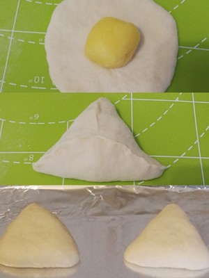 三角奶黄包 制作方法