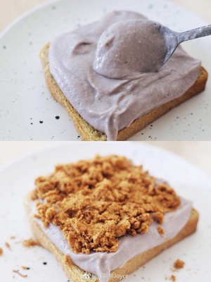 芋泥肉松吐司  制作方法