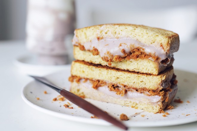 芋泥肉松吐司  制作方法