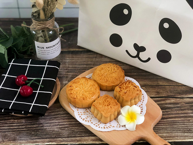 豆沙&紫薯月饼 制作方法