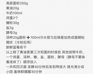 蓝莓奶酪面包  制作方法