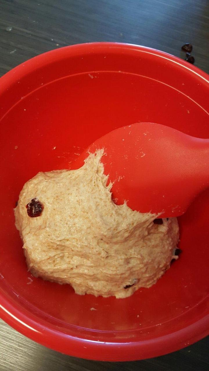 【全麦蔓越莓软式欧包(免揉)的做法步骤图】MonicaFolsom-制作