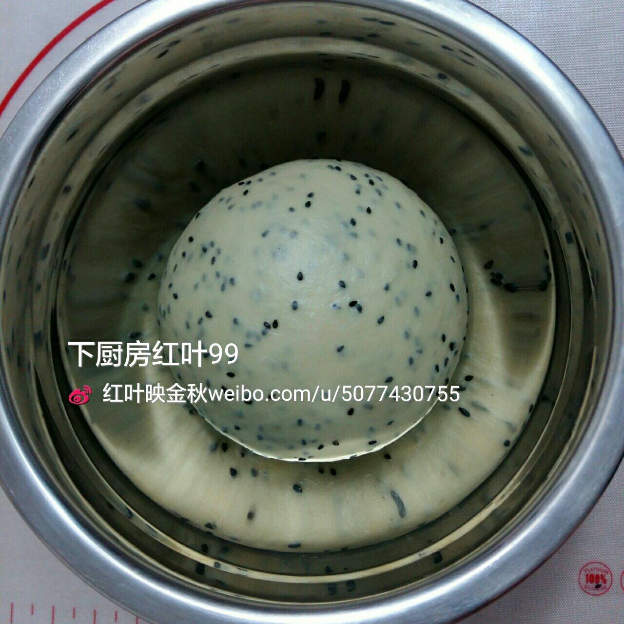 【黑芝麻营养餐包(软妹子)的做法步骤图】红叶99-制作