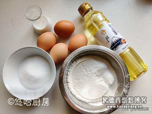 4个鸡蛋1碗面粉,分蛋打发操作,蛋糕不开裂不塌陷,轻松搞定