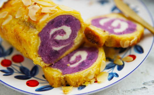岩烤奶酪紫薯卷 制作方法